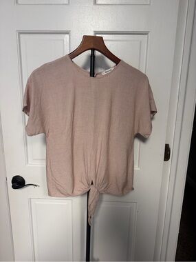 Madewell Blush Tie-Front Button Back Blouse Small